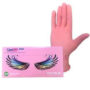 Рукавички NITRILE (Нітрил) Рожеві (Pink) / 100 шт &ndash; Care 365 Care365-Pink-M фото