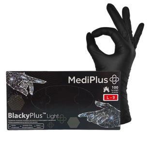 Перчатки нитриловые MediPlus BlackyPlus 3,5 г 100 шт BlackyPlus3-ХS фото