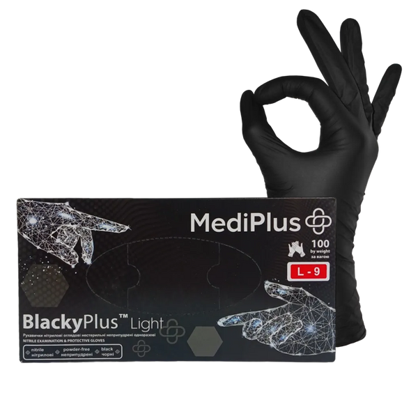 Перчатки нитриловые MediPlus BlackyPlus 3,5 г 100 шт BlackyPlus3-ХS фото