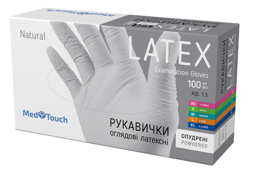 Рукавички латексні опудрені MedTouch MTLAT-OP-ХS фото