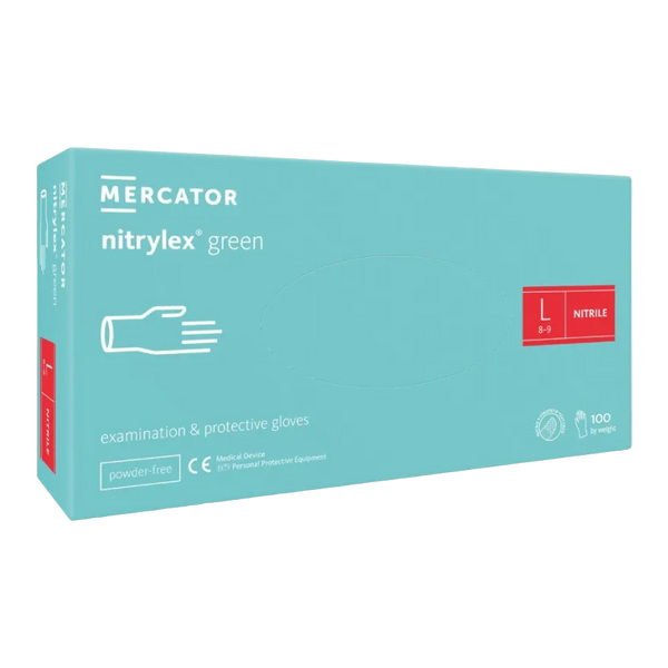 Рукавички нітрилові Mercator Medical Green М'ятні 100 шт NitrylexGreen-S фото