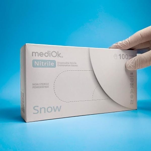 Перчатки MediOk Snow, неопудренные, текстурированные, 100 шт M-N-Snow-L фото