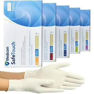 Латексні текстуровані неприпудрені рукавички Medicom SafeTouch Connect Medic121 фото