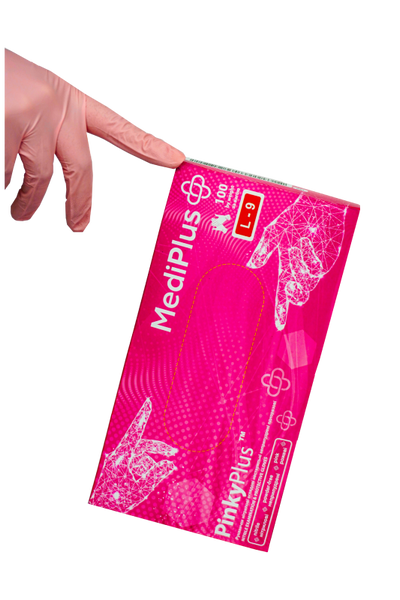 Перчатки нитриловые MediPlus PinkyPlus 100 шт PinkyPlus-ХS фото