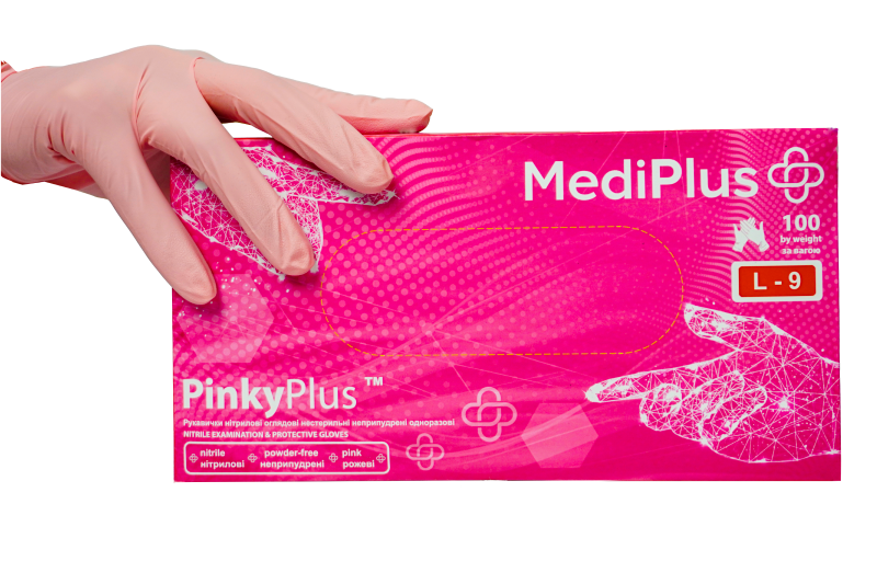 Рукавички нітрилові MediPlus PinkyPlus 100 шт PinkyPlus-ХS фото