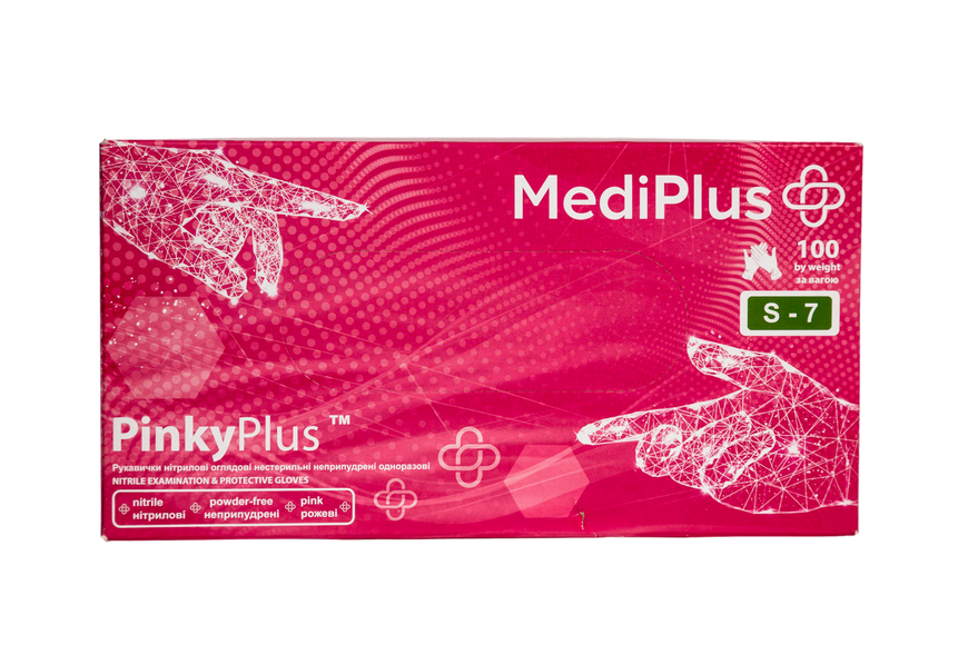 Рукавички нітрилові MediPlus PinkyPlus 100 шт PinkyPlus-ХS фото