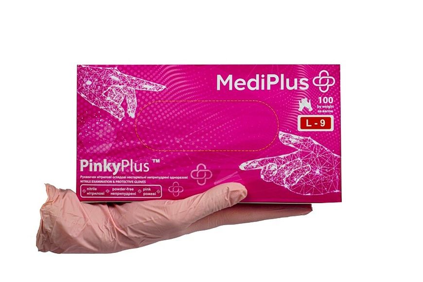 Рукавички нітрилові MediPlus PinkyPlus 100 шт PinkyPlus-ХS фото