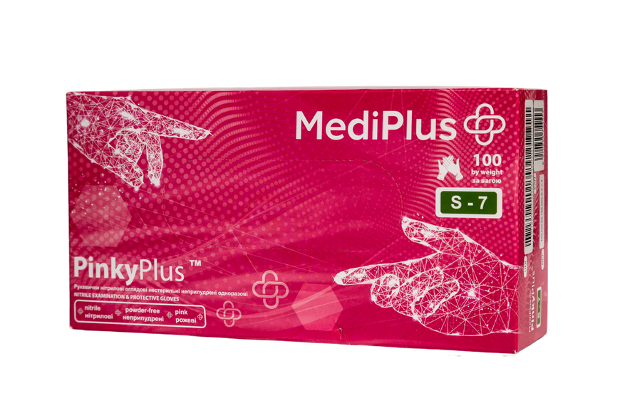 Рукавички нітрилові MediPlus PinkyPlus 100 шт PinkyPlus-ХS фото