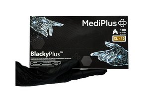 Рукавички нітрилові MediPlus BlackyPlus 100 шт BlackyPlus-ХS фото