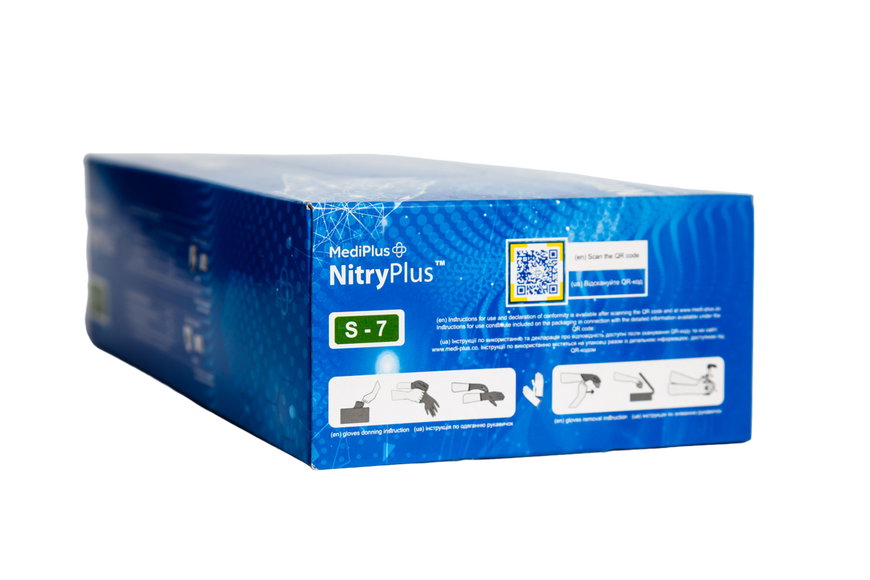 Рукавички нітрилові MediPlus NitryPlus Сині 100 шт NitryPlus-ХS фото