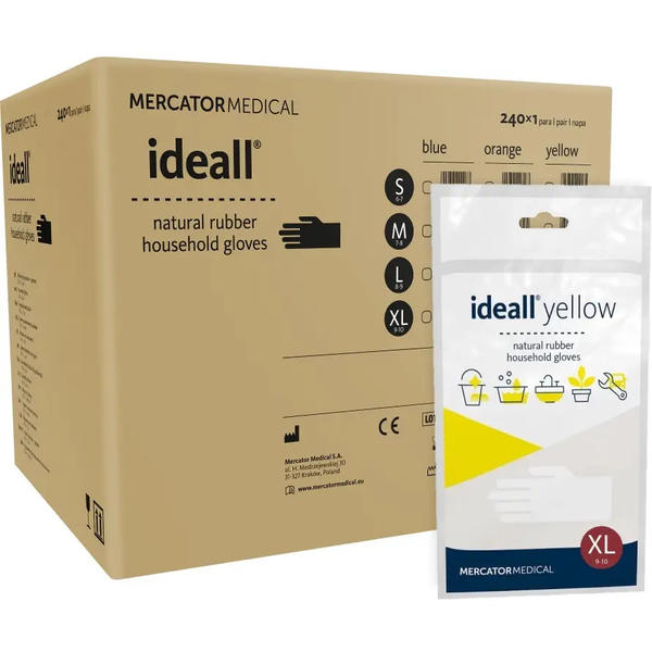 Господарські латексні рукавички Mercator Ideall Yellow MercatorIdeall-S фото