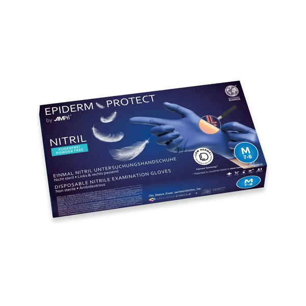 Рукавички нітрилові AMPri Epiderm Protect (100шт), темно-сині 01166-L фото