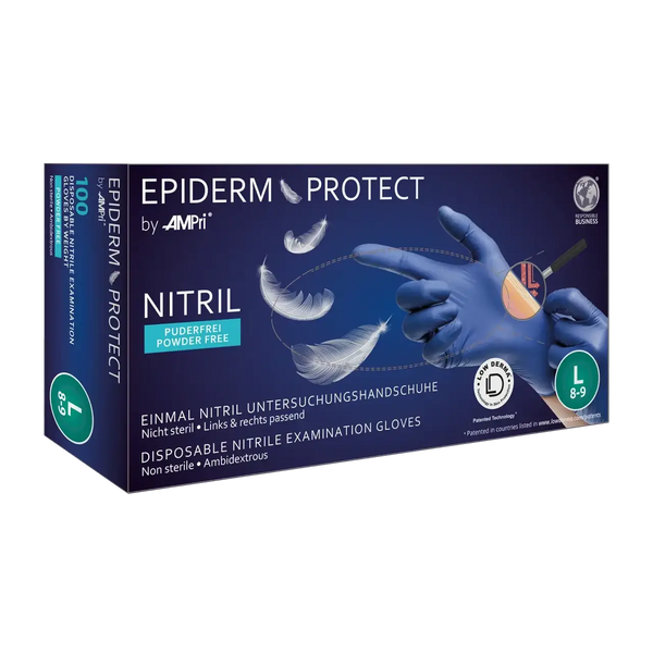 Рукавички нітрилові AMPri Epiderm Protect (100шт), темно-сині 01166-M фото