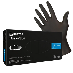 Перчатки нитриловые Mercator Medical Nitrylex Black Черные 100 шт NitrylexBlack-ХS фото