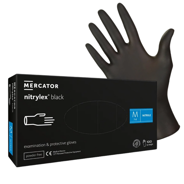 Рукавички нітрилові Mercator Medical Nitrylex Black Чорні 100 шт NitrylexBlack-ХS фото