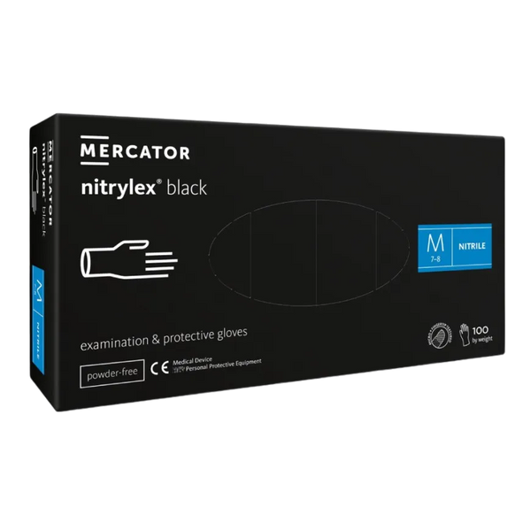 Перчатки нитриловые Mercator Medical Nitrylex Black Черные 100 шт NitrylexBlack-ХS фото